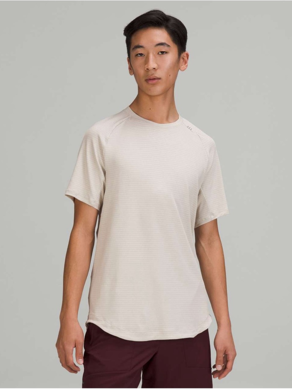 Men’s Lululemon Drysense Training Short Sleeve Shirt Heathered Raw Linen